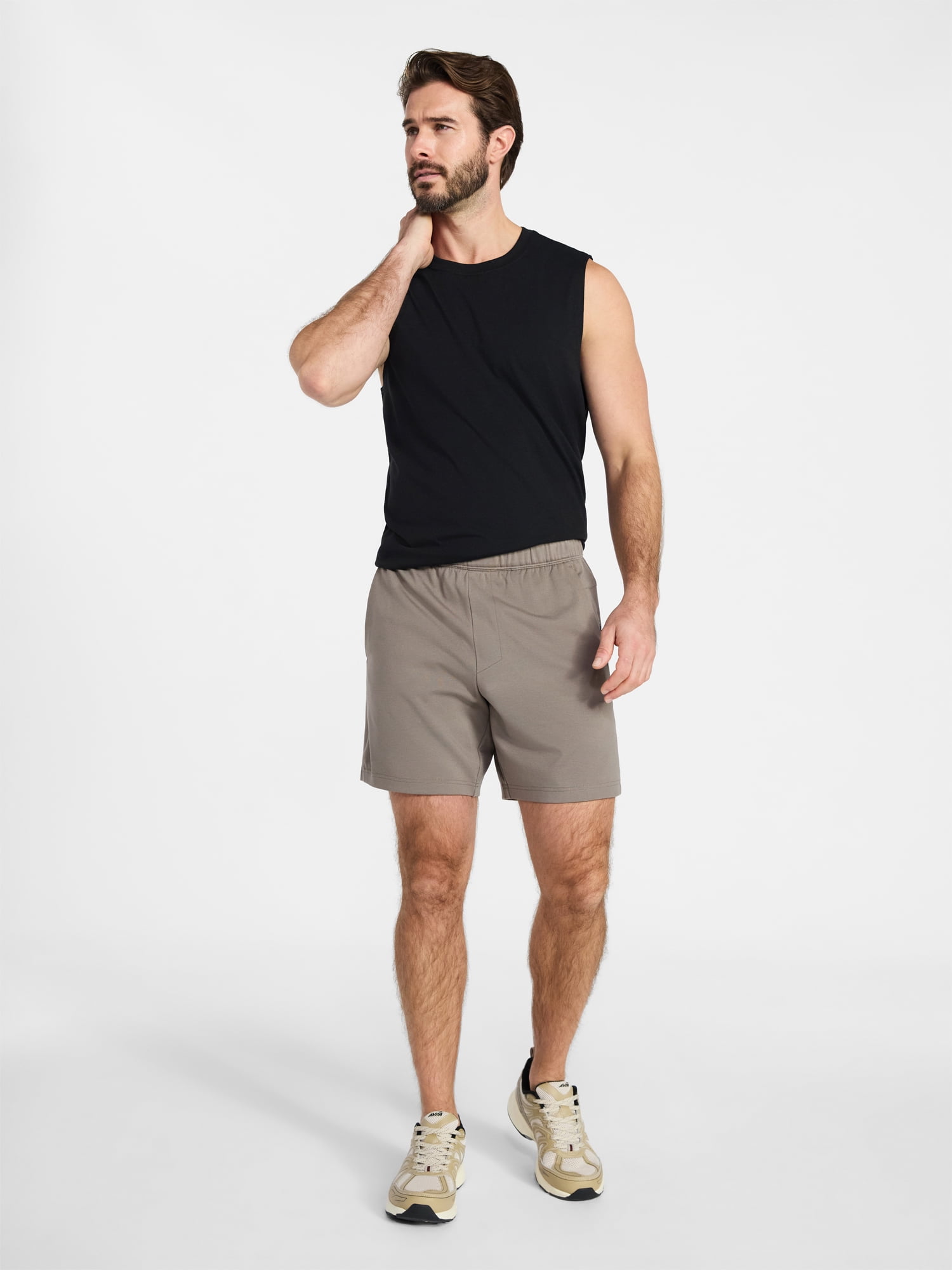 Athletic Works Men's and Big Men's Ponte Shorts, 7'' Inseam, Sizes XS-5XL