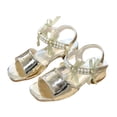 thumbnail image 4 of Gyujnb Girls Pearl Bow Low-Heel Sandals Adjustable Strap Comfortable Footbed for Formal Party & Summer Wear,12-13 Years, 4 of 4