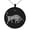 Black, variant on Stainless Steel Celtic Bull Rune Engraved Small Medallion Circle Charm Pendant Necklace