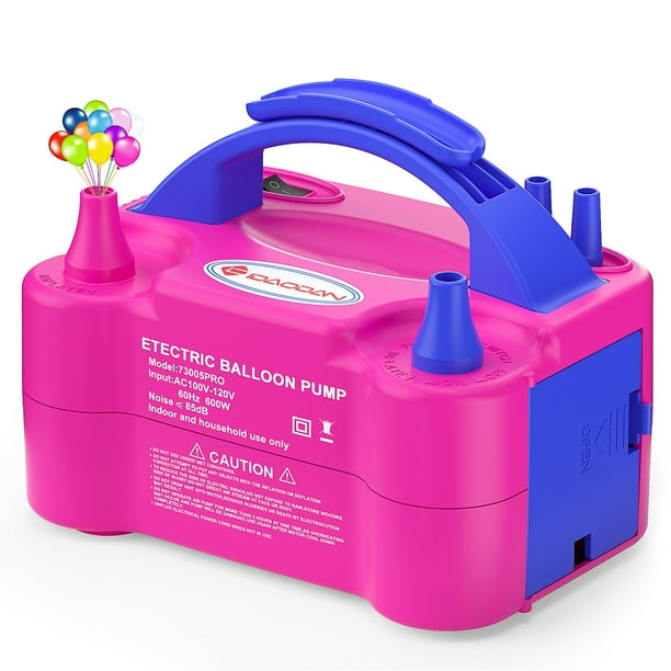 Bomba eléctrica para globos IDAODAN, portátil, de doble boquilla, 600 W, 110 V