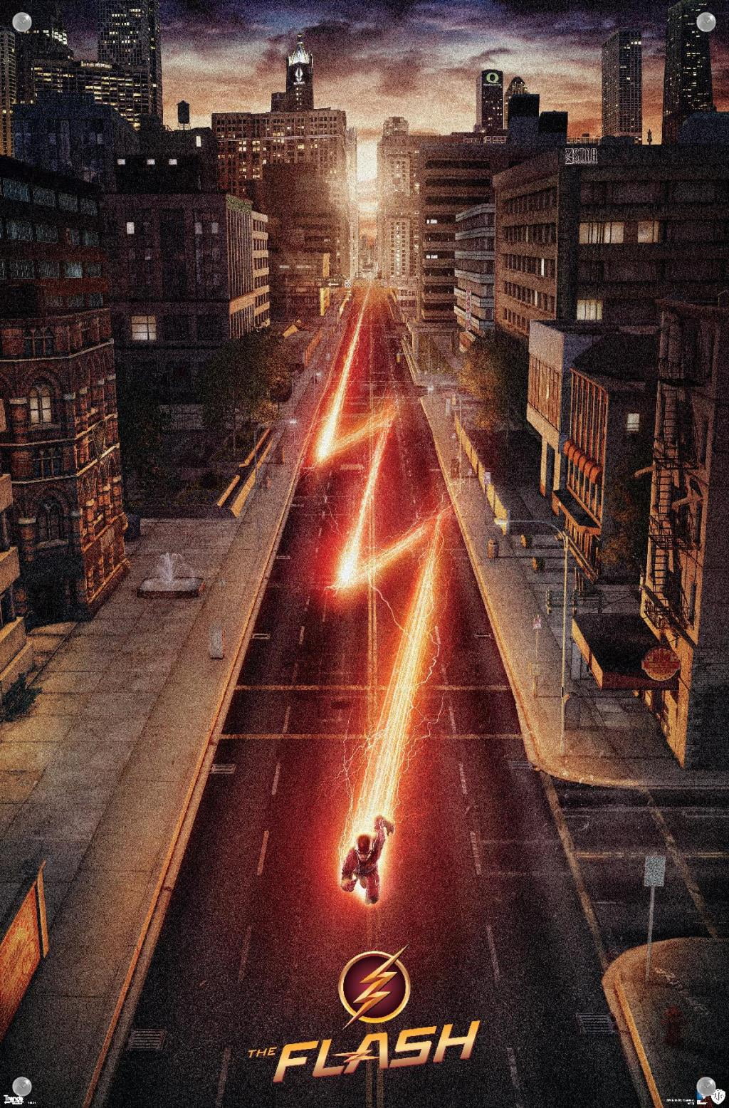 DC Comics TV - The Flash - Street One Sheet Wall Poster with Push Pins, 14.725" x 22.375"