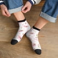 thumbnail image 3 of Fuzoiu Swan And Flowers Print Adult Socks, Crew Moisture-wicking Socks, Unisex Cushion Crew Socks,Casual Sports Ankle Socks, 3 of 7