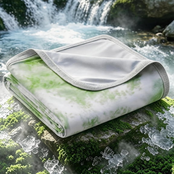 EMME Cooling Blankets Green Throws, 60"x 80",Thiner Lightweight Summer Blanket for Bed Couch,Cold Blanket for Hot Sleepers