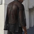thumbnail image 4 of Mefallenssiah Hauts pour Hommes, Liquidation Haut Décontracté à Manches Courtes Col Montant, 4 of 7