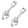 thumbnail image 1 of Pendientes colgantes de Oro blanco Bling Bling para Mujer 1 par de Pendientes de gota, 1 of 11