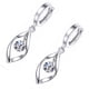 thumbnail image 2 of par de pendientes de oro blanco para mujer, pendientes colgantes con bisagras simples de circonio para bolas, fechas, fiestas, cumpleaños, 2 of 11
