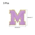 thumbnail image 2 of Uxcell Chenille Letters M Patches Large Size 80mm/3.15 Inch M Patches Golden Glitter for Clothing, Pack of 3(Purple), 2 of 5