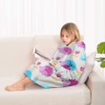 thumbnail image 4 of Cute Hedgehog and Flowers Blanket Hoodies for Kids 6-13YR Oversize Wearable Blanket Hoodies for Boys Girls Teens, 4 of 7