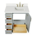 thumbnail image 6 of Ariel Taylor 37 In. Right Offset Rectangle Sink Vanity With White Quartz Countertop In Grey, 6 of 10
