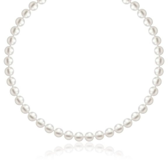 14k Yellow Gold Necklace Freshwater Cultured Pearls 6.0mm to 6.5mm Length 18 inches