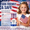 thumbnail image 5 of Fuebueo Red White Blue Hair Glitter Stick,Patriotic Glitter for 4th of July Outfits, Fourth of July Accessories for Women/Men, Waterproof Glitter Decorations for Party, Set A, 5 of 10