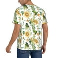 thumbnail image 2 of Zufioo Watercolor Bright Sunflowers Print Men's Baseball Short Sleeve, Moisture Wicking Button-Down Hip Hop Tee-4X-Large, 2 of 7