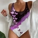 thumbnail image 2 of Gibobby Bañador de una pieza 2023 Traje de baño de 1 pieza para mujer Traje de baño de playa para mujer Tie Dyed 3D Impreso Verano europeo y americano(Morado,M), 2 of 5