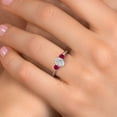 thumbnail image 4 of Gem Stone King 925 Silver and 10K Yellow Gold DEF Lab Grown Diamond and Red Created Ruby Engagement Ring for Women | 1.20 Cttw | Oval 7X5MM | Gemstone April Birthstone | Size 8, 4 of 6