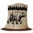 thumbnail image 6 of Brown Black Bear Blanket Soft Cozy Warm Throw Blanket for Couch, Plush Fuzzy Flannel Fleece Blankets for Sofa, Farmhouse Cabin Forest Vintage Bed Blankets Lightweight Gifts for Women, 50"x80", 6 of 9