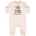 thumbnail image 2 of Inktastic Nana and Poppa Love Me Grandchild Elephant Baby Fleece Romper, 2 of 4