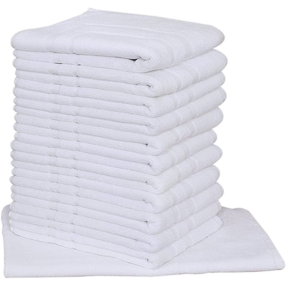 Gold Textiles Premium Bath Mat Set for Tub Shower 24 Pack 22x34 inches White Ring Spun Cotton