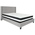 thumbnail image 2 of Flash Furniture Riverdale Queen Size Tufted Upholstered Platform Bed in Light Gray Fabric with Pocket Spring Mattress, 2 of 7