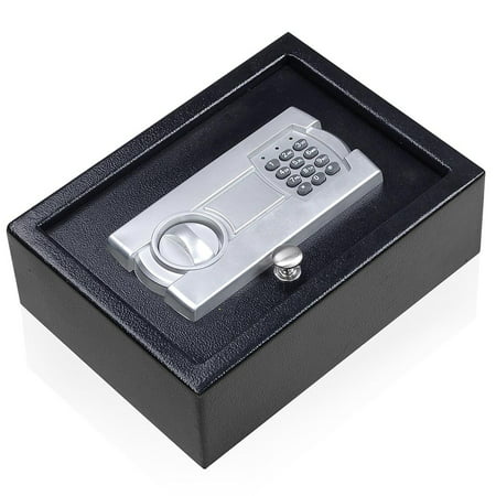 Digital Electronic Portable 12X9 Keypad Safe Hand Gun Pistol Drawer Keyless Lock Car RV Cash Box with 4