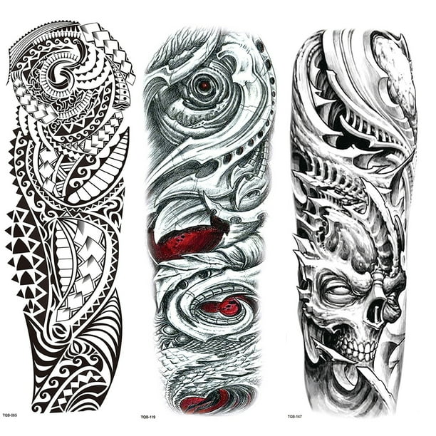 Kit Pegatinas Artísticas Creativo Tatuaje Dibujos Animados 3D 3 Uds para Fiesta 170x480mm