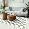 thumbnail image 5 of Area Rugs for Bedroom Living Room, 5' x 6.6' Ft Checkered Rug Retro Checkerboard Moroccan Rug Lightweight Outdoor Washable Carpet Rustic Decor for Living Room Bedroom Kitchen Patio(Black/Gray), 5 of 11