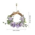 thumbnail image 2 of COMPUKAS Silk Flower Rattan Wreath 33x27cm Circular Elegant Decorative for Women’s Room or Home 1 Set, 2 of 8