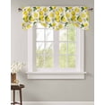 thumbnail image 2 of Tie Up Valance Curtain for Kitchen, Summer Lemon on Vintage Letter Rod Pocket Short Curtains Adjustable Tie-Up Shade Valances, Pink Flower Leaves Window Treatment for Bathroom Living Room Bedroom, 2 of 7