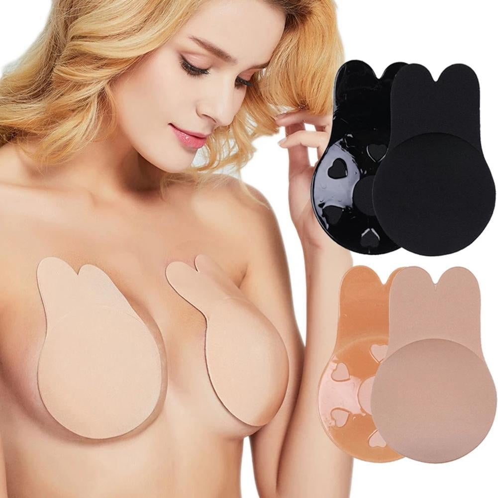 Women Cute Rabbit Ear Invisible Bra Lifting Chest Stickers Breathable Bio-silicone  Nipple Cover Anti-sagging Chest Pad 