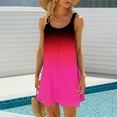 thumbnail image 2 of Lindreshi Summer Dresses for Women 2024 Women's Round Neck Sleeveless Gradient Tie Dyed Beach Dress, 2 of 6