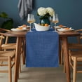 thumbnail image 2 of Navy Blue Table Runner - 60 Inch Long, Kitchen Dining Table Runner Dresser Scarves, Vintage Country Monochrome Farmhouse Farmhouse Decor for Coffee Tables Wedding Party Banquet, 2 of 7