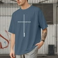 thumbnail image 2 of SLdy Mens Christian T Shirts Mens Oversized T Shirt Cross Bible Verse Tops Graphic Tees, Navy S, 2 of 7