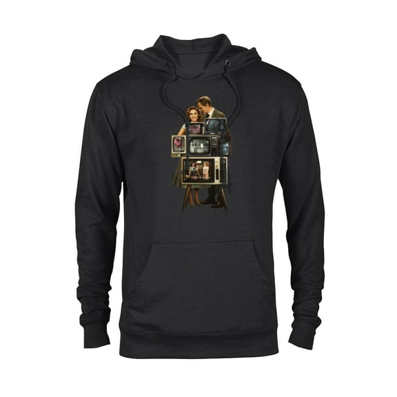 Marvel WandaVision Wanda & Vision Behind the TV Screens - Pullover Hoodie for Adults - Customized-Black