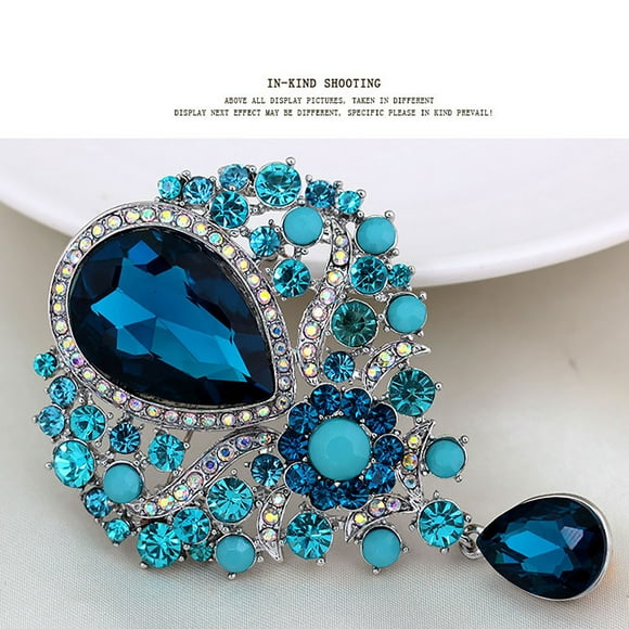 jovati Européen et Américain Luxe Banquet Bijoux Mode Diamant Goutte d'Eau Broche