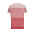 thumbnail image 5 of FAIWAD Women Summer Tops Short Sleeve Irregular V Neck Button T-Shirts Geometric Color Block Print Tees Blouses, 5 of 5