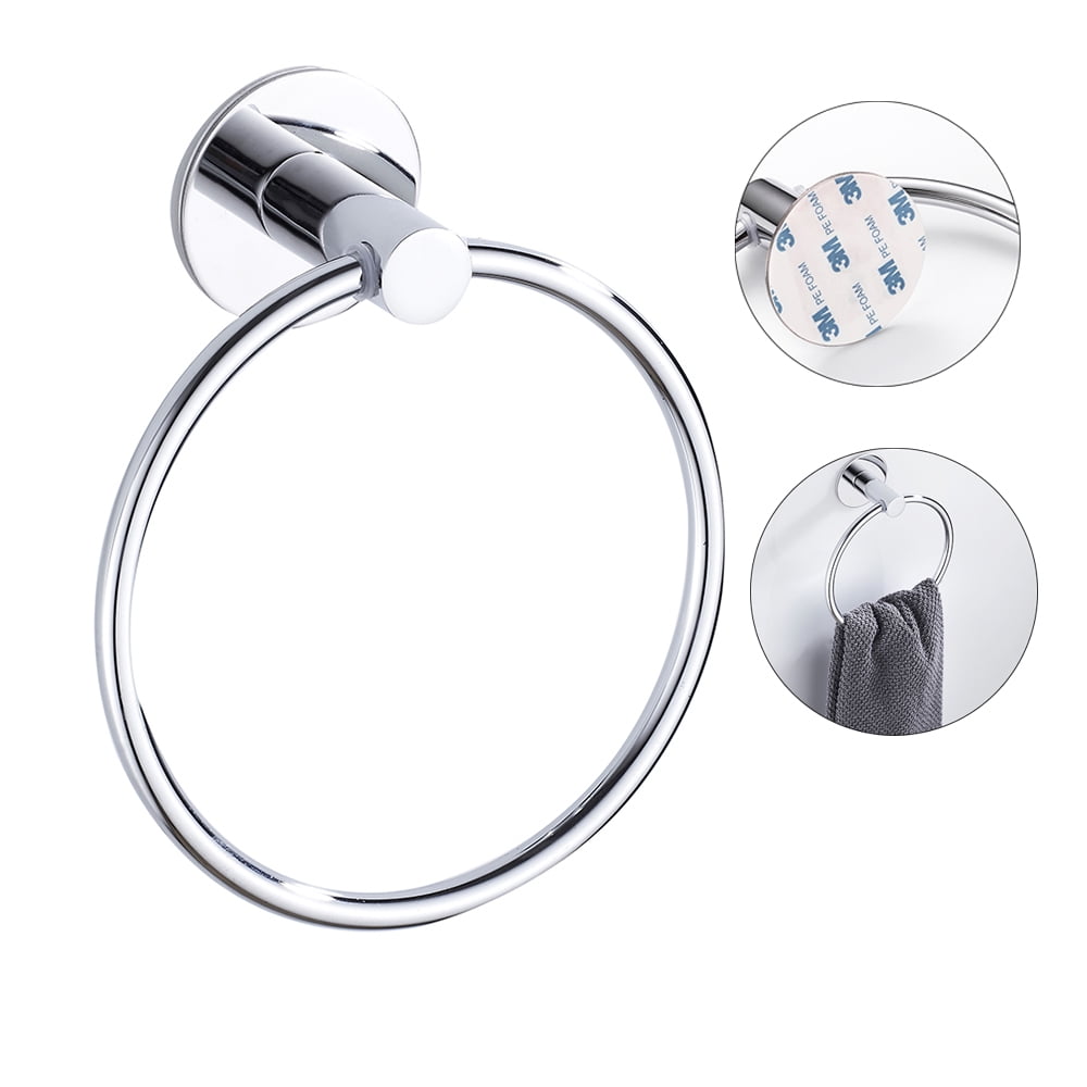 Chrome Towel Luxury Round Ring Holder Wall Mounted For Bathroom Accessory Bath 