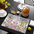 thumbnail image 3 of Blue Purple Gnomes Placemats Set of 6, Spring Country Hydrangea Flower Leaf Placemats for Dining Table, Place Mats for Kitchen Tabletop, Waterproof Wipeable Dining Table Mats Set, 3 of 9