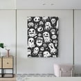 thumbnail image 6 of Kdxio Black White Spooky Ghosts Pattern Canvas Wall Art 12x16 Inches - Waterproof HD Print Solid Wood Frame for Living Room & Bathroom,Vertical, 6 of 8