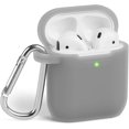 thumbnail image 1 of AirPods Case, IBAOLEA Silicone Protective Shockproof Case Cover Skins with Keychain Compatible with IBAOLEA AirPod 2 and 1, Navy Blue [Front LED Visible] Ash Grey, 1 of 6