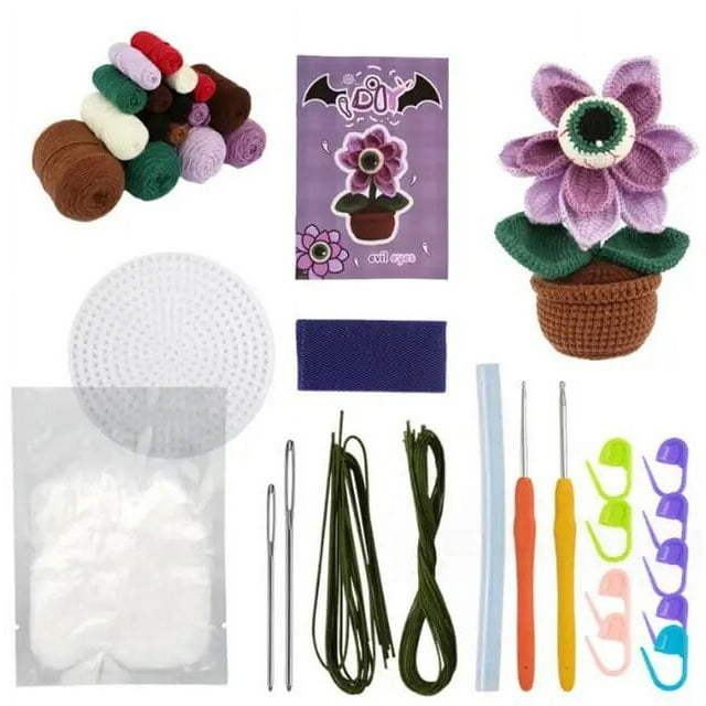 11 Styles Crochet Kit For Beginners Halloween Pumpkin Candy Bag Case Crochet Set DIY Gift For Starters Adult Kids DIY Knit Tool