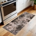 thumbnail image 2 of iOhouze Runner Rugs 2x5 Washable Runner Rug for Hallways Non Slip Kitchen Runner Low Pile Soft Printed Faux Wool Abstract Floor Runner for Inodoor Bedroom Entryway Laundry Room, Brown/Rust, 2 of 9