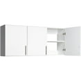 thumbnail image 4 of Pemberly Row 54" Modern Engineered Wood Wall Cabinet with 3 Doors & 3 Adjustable Shelves, Metal Handles, for Laundry Room, in White Finish, 4 of 10