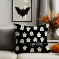 thumbnail image 4 of Halloween Throw Pillow Covers 18x18 Set of 2 Black and White Ghost Decor Spooky Halloween Decorations Outdoor Indoor Cute Decorative Cushion Cases for Home Living Room Sofa Couch, 4 of 6