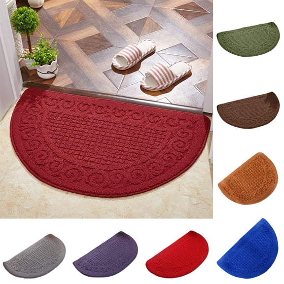 sunsanly Doormat Semi-Circle Shape Anti-slip Absorbs Moisture And Dirt Wear-resistant Indoor Entrance Door Mat Living Room Kitchen Bathroom Entryway Carpet