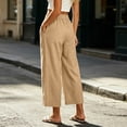 thumbnail image 6 of HomeDM Capris Pants for Women Wide Leg Pants with Pockets High Waisted Coffee Lounge Work Trousers Size 3XL, 6 of 9
