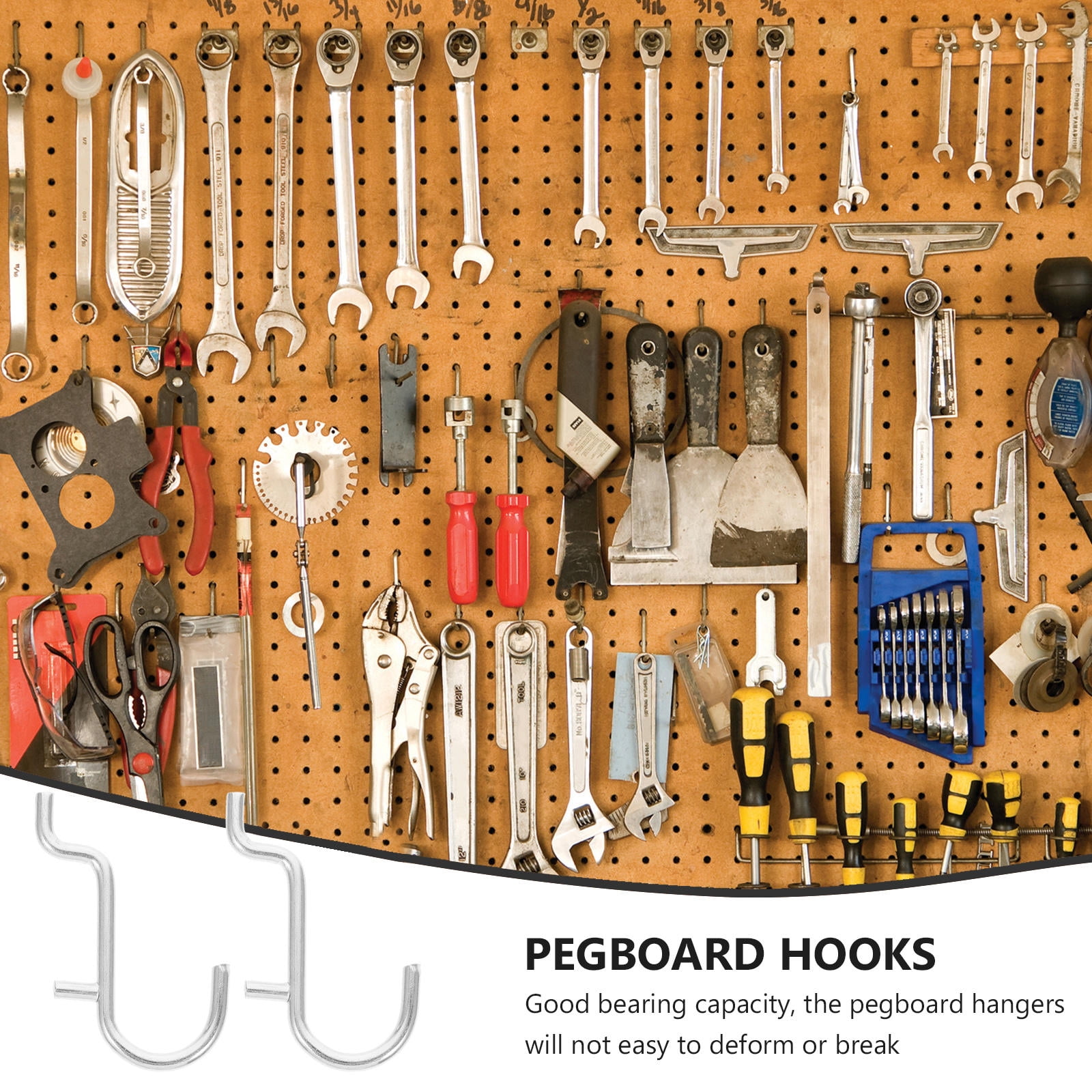 FOMIYES 20-Piece Pegboard Hooks and Accessories Set for Wall Storage and Display, Hardware Peg Board Organizer