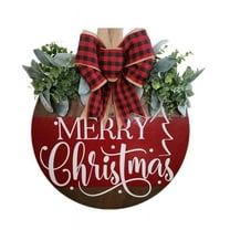 Christmas Welcome Sign for Front Door, Hanging Wooden Christma Decorations Winter
