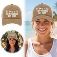 thumbnail image 2 of Washed Mesh Trucker Hat Adjustable Funny Slogan Baseball Cap For Women Outdoor Travel, 2 of 5