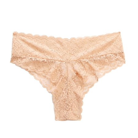 

WZHKSN Women Lace Panty Beige Breathable Briefs 1-Pack