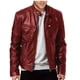 thumbnail image 1 of Chaqueta de piel sintética con cuello alto para hombre en estilo de traje de negocios y ajuste ceñido., 1 of 2