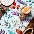 thumbnail image 3 of Spring Leaves Table Runner 36 Inches, Watercolor Leaf Botanical Nature Light Blue Bed Runner Dresser Scarves Tabletop for Indoor Outdoor Parties/Ceremony/Banquet, 13"x 36", 3 of 8